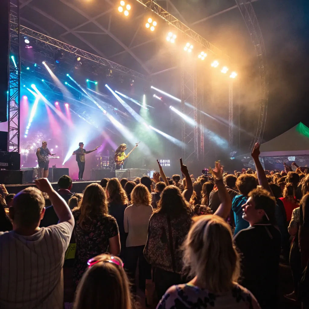 Crowd enjoying a live concert